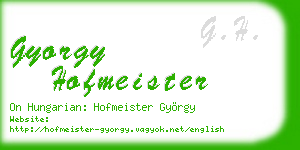 gyorgy hofmeister business card