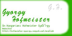 gyorgy hofmeister business card